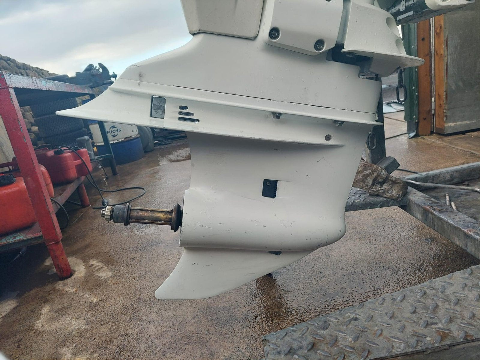 Used 200hp Evinrude Etec – Longshaft, electric start, remote control, PTT.