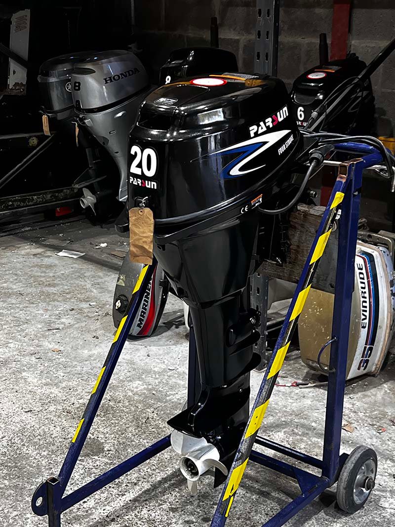 Used 35hp Evinrude Outboard, Long Shaft Tiller Control Manual Start