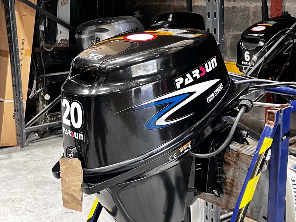 Used 35hp Evinrude Outboard, Long Shaft Tiller Control Manual Start